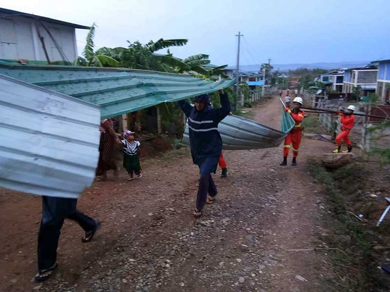 ေလျပင္းက်ေရာက္မႈေၾကာင့္ ဂန္႔ေဂါၿမိဳ႕နယ္ေတြ အေရးေပၚအကူအညီ လိုအပ္
