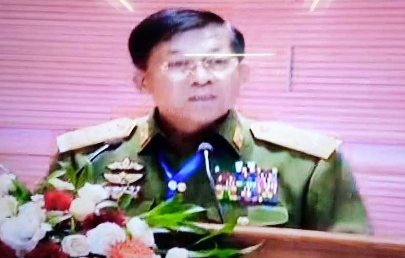 အန္စီေအဟာ ျပည္ေထာင္စု၏ထြက္ရပ္လမ္းဟု ဗိုလ္ခ်ဳပ္မႉးႀကီးမင္းေအာင္လိႈင္ေျပာ (႐ုပ္သံ)