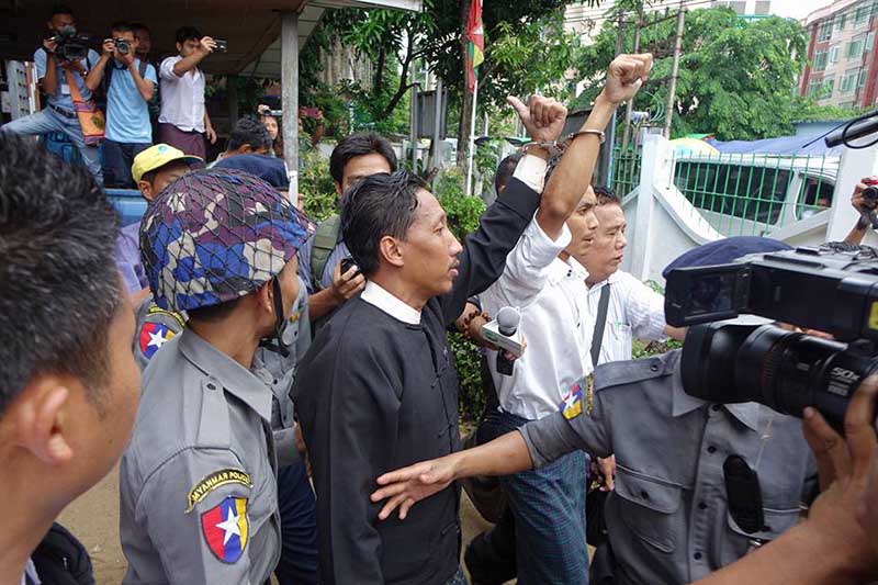ပုဒ္မ ၅၀၅(ခ)ျဖင့္ တရားစြဲဆိုခံထားရသည့္ အမ်ိဳးသားေရးလႈပ္ရွားသူ ၄ ဦးကို ႐ုံးထုတ္