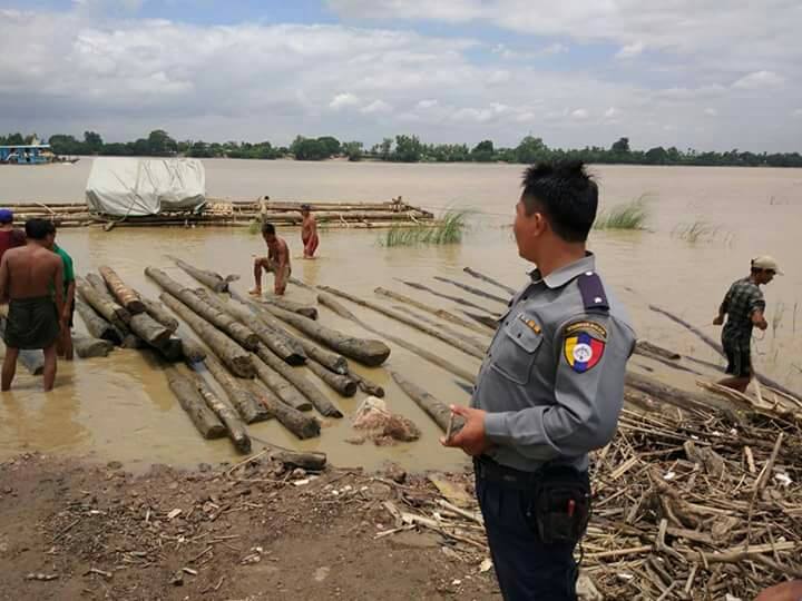 ဝါးေဖာင္ေအာက္ဝွက္သယ္ေဆာင္သည့္ သစ္မ်ား ဖမ္းဆီးရမိ