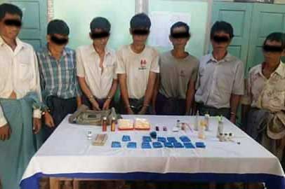 ေနအိမ္တြင္းအုပ္စုဖြဲ႔  မူးယစ္ေဆးဝါးသံုးစြဲေနသူမ်ားကိုဖမ္းမိ