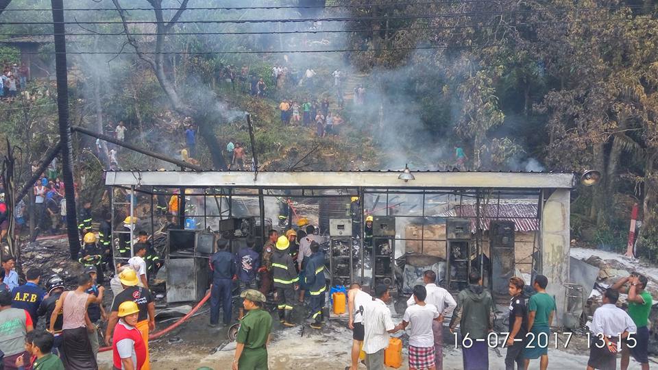 ၿမိတ္တြင္ ဓာတ္ဆီဆုိင္ မီးေလာင္ကၽြမ္းမႈေၾကာင့္ ၁ ဦး ေသဆုံး (႐ုပ္သံ)