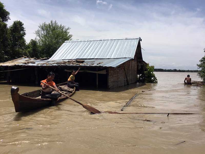 ပခုကၠဴၿမိဳ႕နယ္တြင္ ျပည္သူမ်ား ေရေဘးဒဏ္ဆိုးဆိုးရြားရြားခံစားေနၾက (ဓာတ္ပံု)