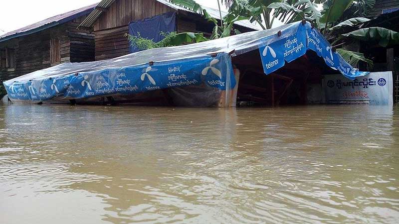 ေတာင္ကုတ္တြင္ ေရႀကီးၿပီး လူေနအိမ္၊ လမ္းတံတားမ်ား ေရနစ္ျမဳပ္