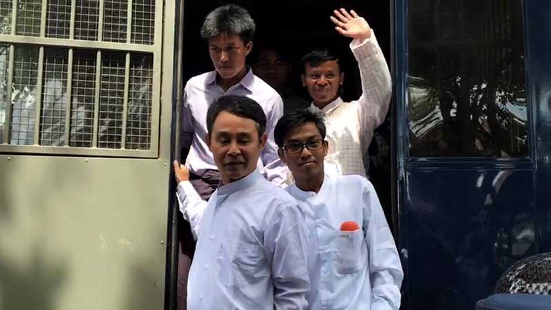 သတင္းေထာက္ ၃ ဦးအပါအ၀င္ ဖမ္းဆီးခံ ၆ ဦး၏ အာမခံေလွ်ာက္ထားမႈ ပယ္ခ်ခံရ