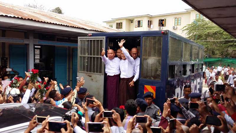အစိုးရျဖဳတ္ခ်ေရး သပိတ္ေမွာက္သည့္ သံဃာ ၆ ပါးႏွင့္ လူ ၆ ဦးကို ႐ုံးထုတ္စစ္ေဆး (႐ုပ္သံ)