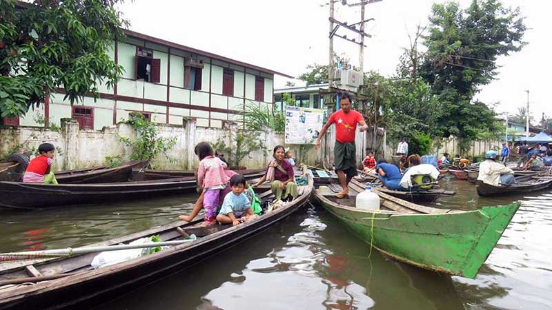 ခႏီၱးၿမိဳ႕၌ ေရေဘးေရွာင္ျပည္သူ ၂၀၀၀ေက်ာ္အထိ ရွိလာ