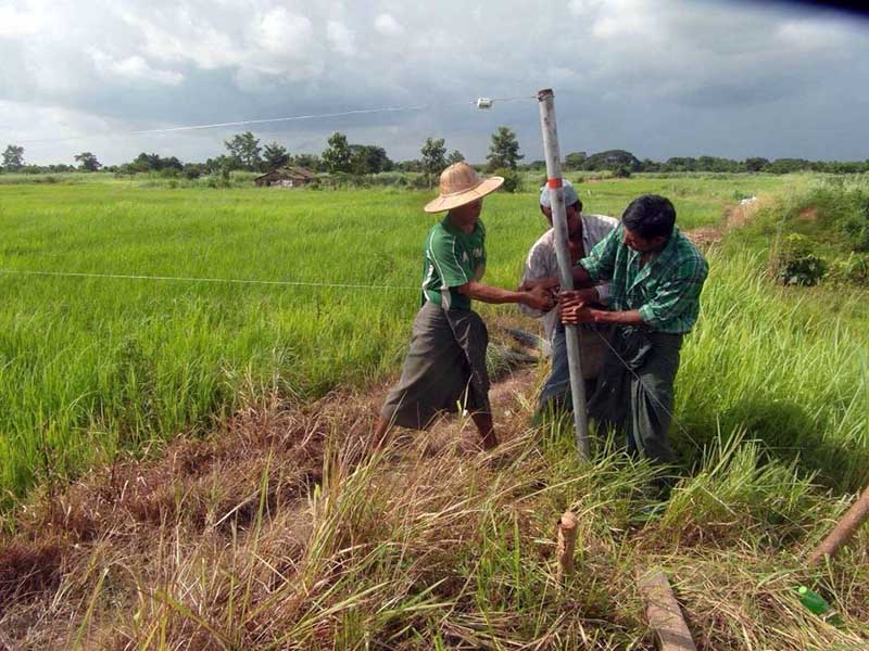 တိုက္ႀကီးတြင္ ေတာဆင္႐ိုင္းအႏၲရာယ္ကာကြယ္ရန္ လယ္ေျမမ်ားကို လွ်ပ္စစ္ၿခံစည္း႐ိုးခတ္
