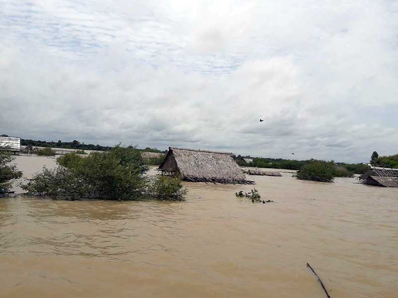 မင္းဘူးတြင္ ေရႀကီးေရလ်ွံမႈ ျဖစ္ေပၚ၊ လူဦးေရ ၁၅၀၀ ခန္႔ ေျပာင္းေရႊ႕