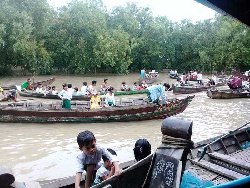အေဖ်ာက္တြင္ ျမစ္ေရျမင့္တတ္မႈေၾကာင့္ စာသင္ေက်ာင္း ၄ ေက်ာင္းပိတ္