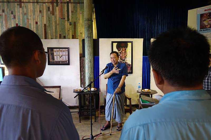 ျပည္၀င္ခြင့္ပိတ္ပင္ခံထားရသည့္ ဦးမုိးသီးဇြန္၏ တကုိယ္ေတာ္ပန္ခ်ီးျပပြဲ ရန္ကုန္တြင္ ျပသ