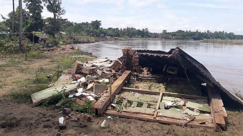 စစ္ေတာင္းျမစ္ေရတိုက္စားမႈေၾကာင့္ သက္တမ္း ၁၀၀ ေက်ာ္ရွိ သိမ္တခု ၿပိဳက်