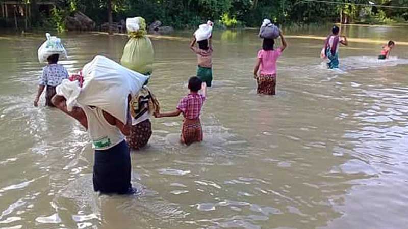 ေပ်ာ္ဘြယ္တြင္ ၁ လခန္႔ၾကာ ေရတက္ေန၍  စုိက္ခင္းမ်ား ပ်က္စီး၊ ေဒသခံမ်ား အခက္ႀကံဳ