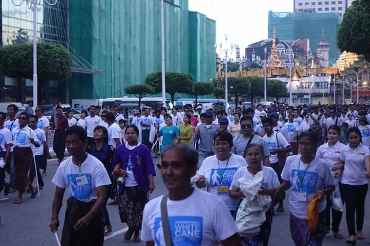 ႏိုင္ငံတကာ မ်က္မျမင္လမ္းေလွ်ာက္တုတ္ေန႔ အထိမ္းအမွတ္ ရန္ကုန္ၿမိဳ႕တြင္ က်င္းပ