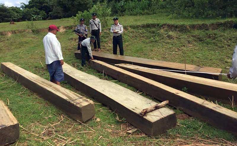 ဥကၠံေခ်ာင္းအတြင္း တရားမဝင္ ကညင္သစ္ ၁၅ တန္ေက်ာ္ ဖမ္းမိ