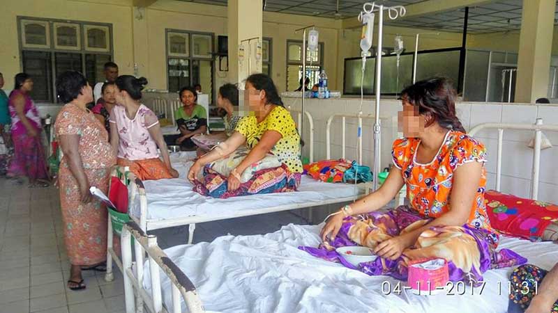 ၿမိတ္တြင္ ေခ်ာင္းေရ ေသာက္မိ၍ လူ ၁၄ ဦး ေဆး႐ံုတင္ထားရ
