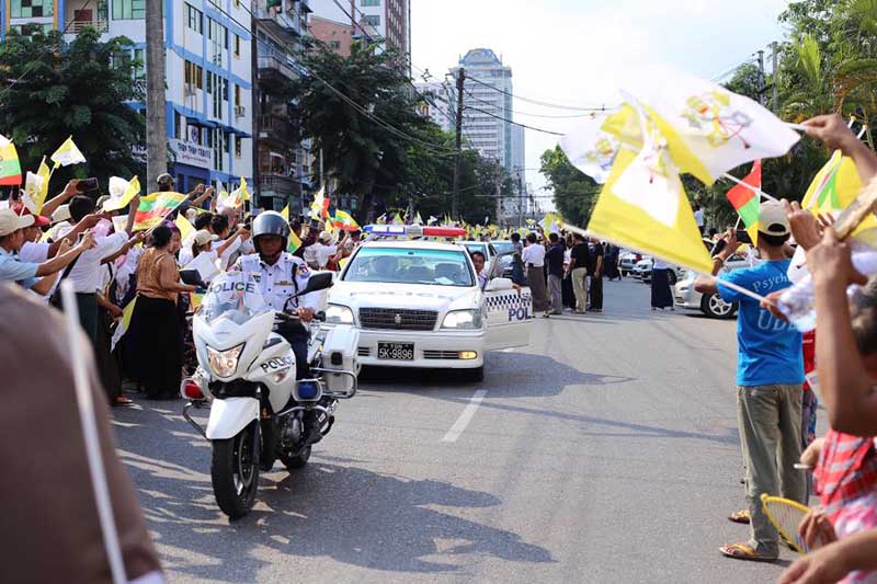 ပုပ္ရဟန္းမင္းႀကီးဖရန္စစ္ ရန္ကုန္ၿမဳိ႕တြင္ေရာက္ရွိ (႐ုပ္သံ)