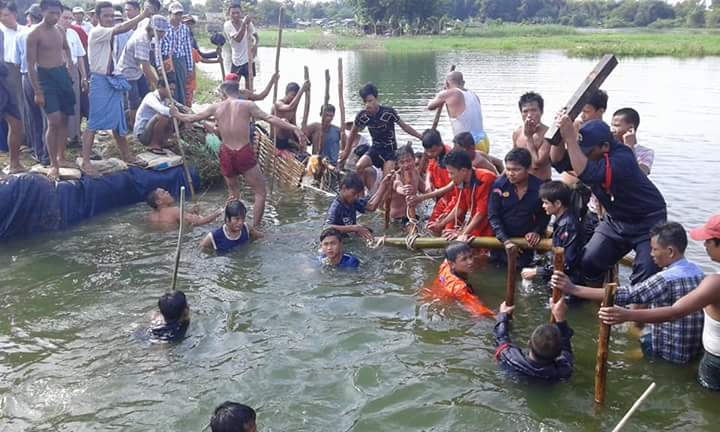 ဇာမဏီဆည္ တာေဘာင္က်ိဳးက်၊ ေနအိမ္မ်ား ေရျမဳပ္ၿပီး လူမ်ား ေျပာင္းေရႊ႕ေပးထားရ