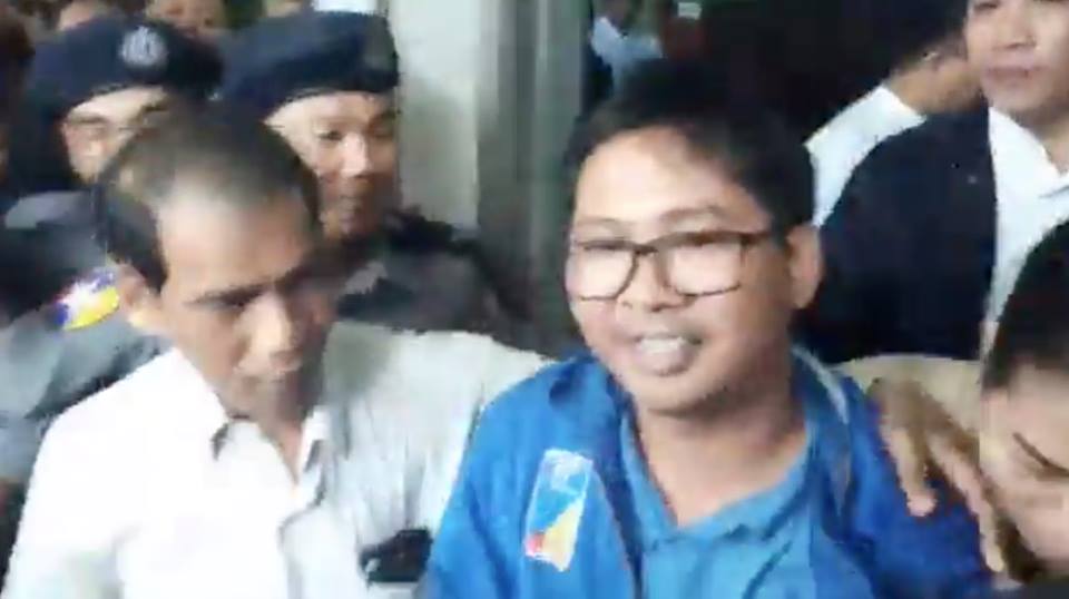 ဖမ္းဆီးခံ႐ုိက္တာသတင္းေထာက္ ၂ ဦးကို ပထမဆံုးအႀကိမ္ ႐ုံးထုတ္