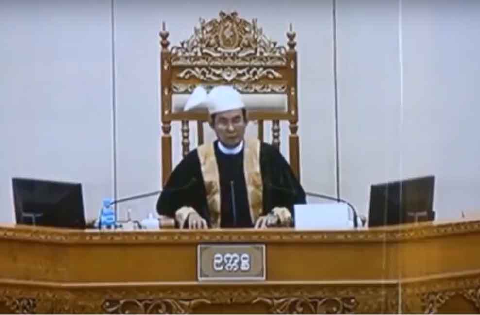 “တိုင္ပတ္တဲ့ ေမးခြန္းနဲ႔ အေျဖမ်ဳိး လႊတ္ေတာ္မွာ မလိုလားဘူး” လႊတ္ေတာ္ဥကၠ႒ဦး၀င္းျမင့္ (႐ုပ္သံ)