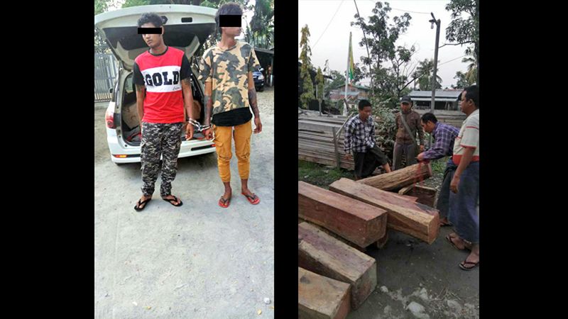 ကေလး-တမူး လမ္းပိုင္းတြင္ တရားမဝင္ တမလန္းသစ္ တင္ေဆာင္လာသည့္ ကားတစီးဖမ္းမိ