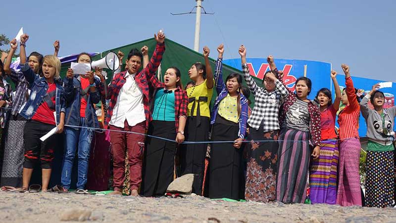 VeVe အခ်ိဳရည္​စက္​႐ံု အလုပ္သမားမ်ား ၄ ရက္ေျမာက္ ဆႏၵျပ
