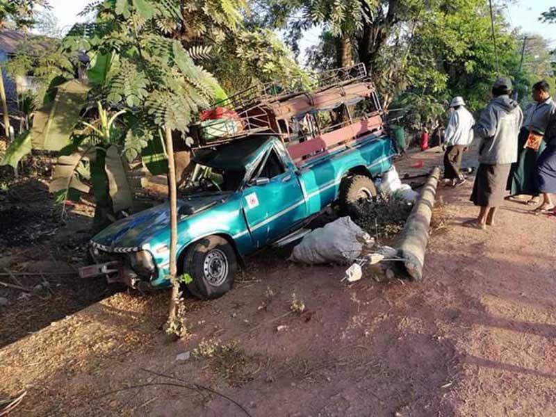 ဥကၠံတြင္ ယာဥ္တိုက္မႈေၾကာင့္ ၁ ဦးေသ၊ ၈ ဦး ဒဏ္ရာရ