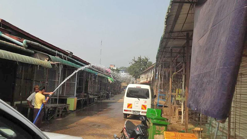 တမူးၿမိဳ႕ နန္းဖာလံုေဈးတြင္ မီးေဘးႀကိဳတင္ကာကြယ္ေရး အစမ္းေလ့က်င့္