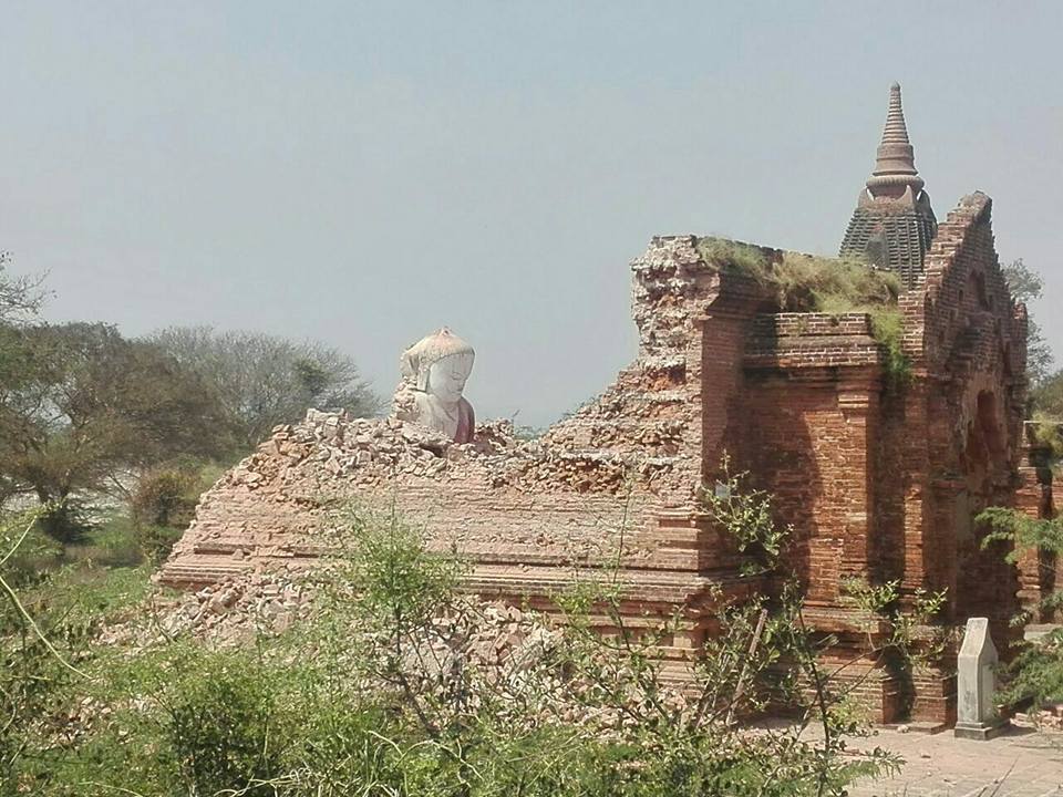 ျပန္လည္ျပဳျပင္ထားသည့္ ပုဂံဘုရားတစ္ဆူၿပဳိက်ပ်က္စီး  