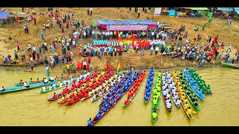 ကေလးဝၿမိဳ႕ ေဇယ်မုနိေစတီ ထီးေတာ္တင္အထိမ္းအမွတ္ ႐ိုးရာေလွေလွာ္ၿပိဳင္ပြဲ (ဓာတ္ပံု)