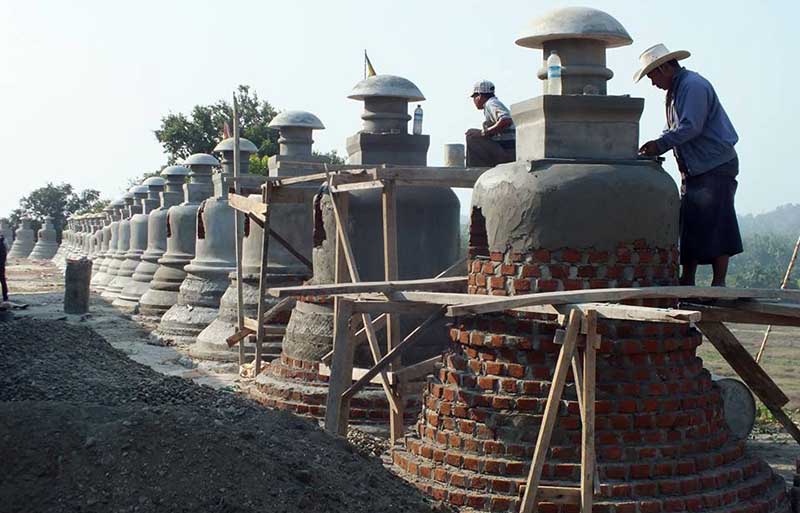 ေျမာက္ဦးေရွးေဟာင္း ပုံတူဘုရားေစတီပုထိုးတည္ေဆာက္မႈ အရန္ပုထိုးမ်ား ၇၅ ရာခိုင္ႏႈန္းၿပီးစီး