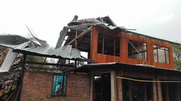 ဟသၤာတခ႐ုိင္ ၄ ၿမိဳ႕နယ္တြင္ ေလျပင္းတိုက္ခတ္၊ ေနအိမ္အေျမာက္အျမား ပ်က္စီး