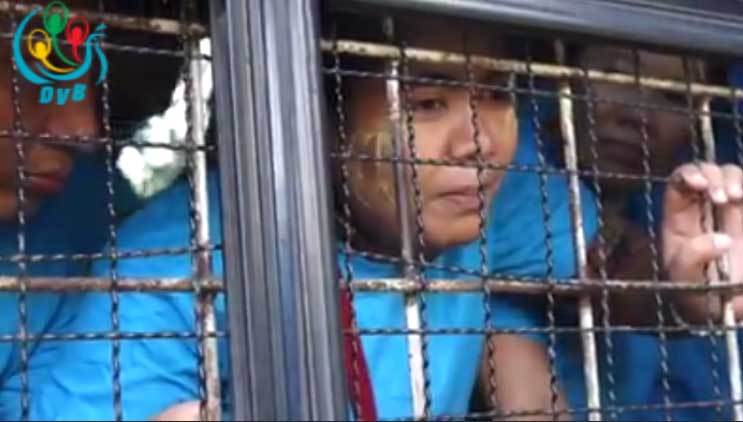 ဖမ္းဆီးခံထားရသူ ၉ ဦးကုိ ဗဟန္းရဲစခန္း ေခၚေဆာင္ (႐ုပ္သံ)