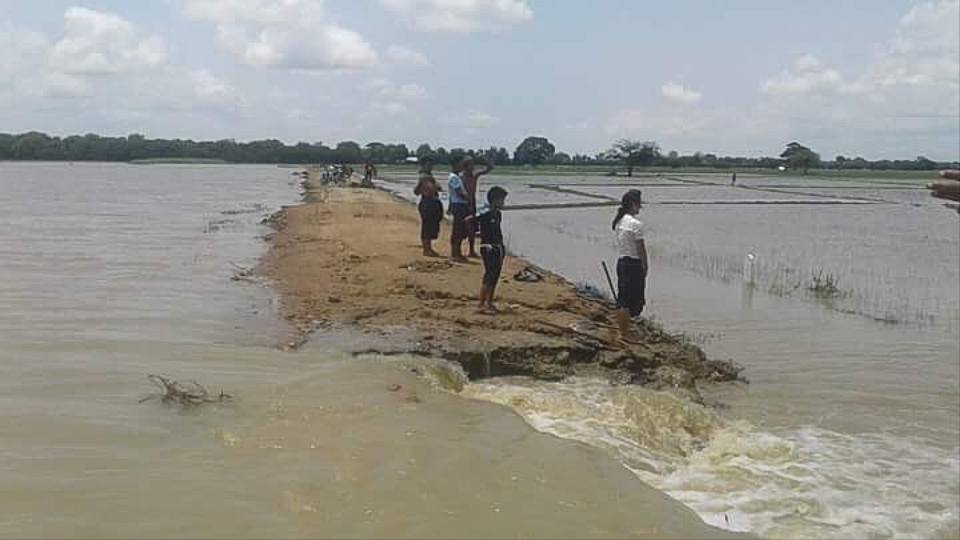 မိတီၳလာတြင္ ေရေပးသည့္ေျမာင္း ေရလ်ွံ၍ ယာသီးႏွံ ဧက ၇၀ ခန္႔ ပ်က္စီး