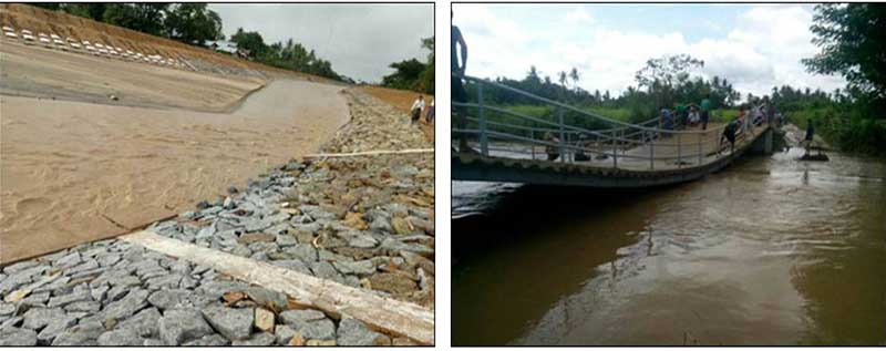 မုိးသည္းထန္စြာ ရြာသြန္းမႈေၾကာင့္ ဥတၱရသီရိတြင္ ေခ်ာင္းကူးတံတား ၄ ေပခန္႔ နိမ့္ဆင္း