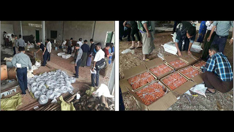 လြိဳင္ေကာ္တြင္ ယမ္းေခ်ာင္း ၅၀၀၀ ခန္႔ႏွင့္ ေဖာက္ခြဲေရးပစၥည္းမ်ား ဖမ္းမိ