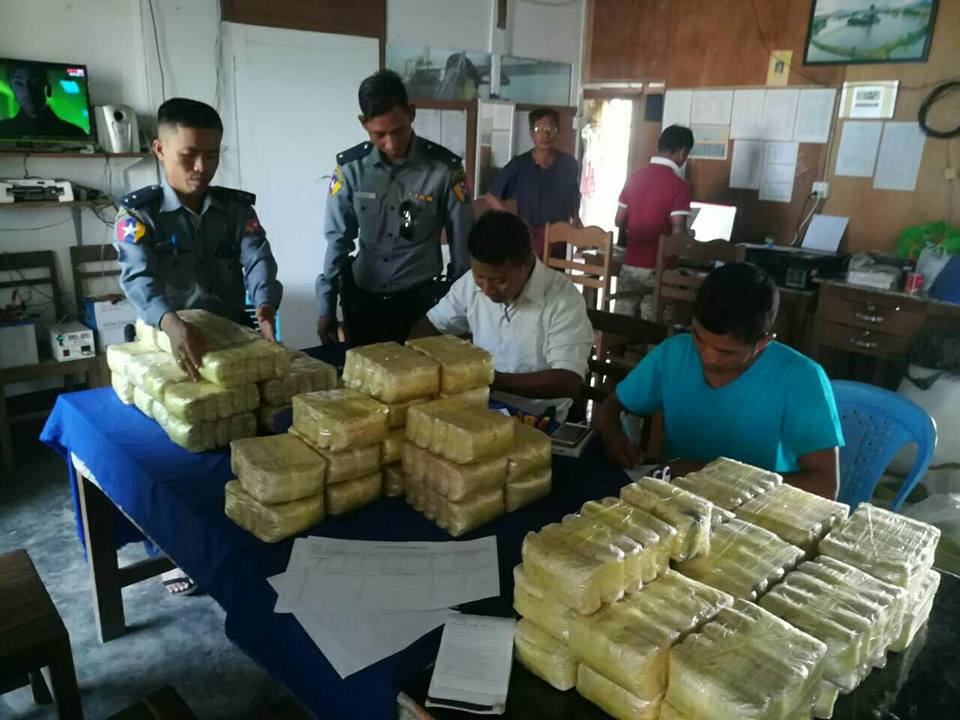 ရခိုင္ျပည္နယ္တြင္ ၄ လအတြင္း ေဒၚလာ ၁၉ သန္းေက်ာ္တန္ဖိုးရွိ မူးယစ္ေဆးဝါးမ်ား ဖမ္းမိ