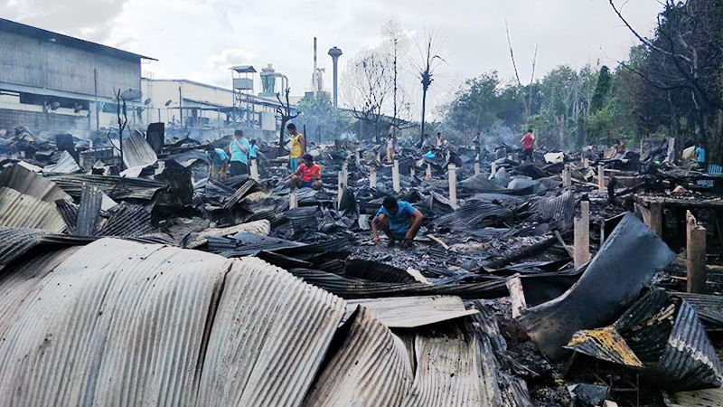 ထိုင္းေတာင္ပိုင္းတြင္ ျမန္မာလုပ္သားတန္းလ်ား မီးေလာင္၊ လူ ၁၀၀ ေက်ာ္ မီးေဘးသင့္