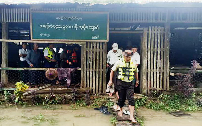 စစ္ေတာင္းျမစ္ေရ ျမင့္တက္မႈေၾကာင့္ ျဖဴးတြင္ စာသင္ေက်ာင္း ၁၀ ေက်ာင္း ပိတ္ထားရ