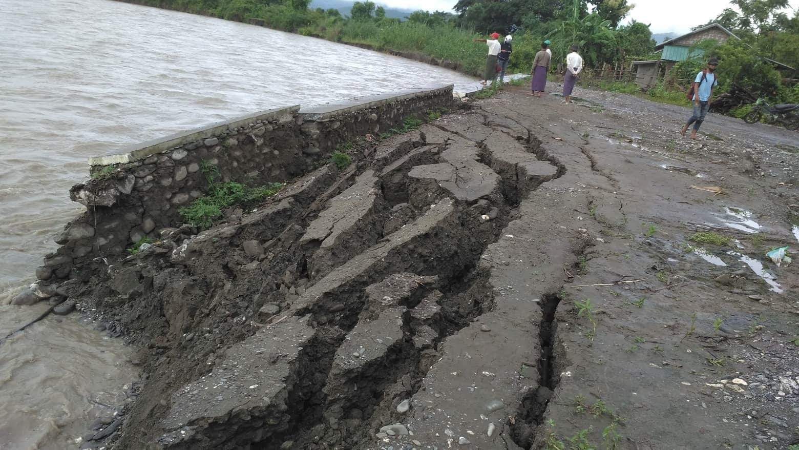 ေျမာက္စည္းရြာ ရွားေတာႀကီးစိုက္ေျမ ၄ ဧက ေက်ာ္ ကမ္းပါးၿပိဳ