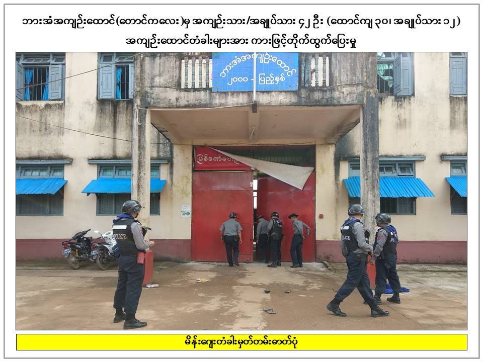 ဘားအံေထာင္မွထြက္ေျပးသည့္ အက်ဥ္းသား ၂၁ ဦး ဖမ္းမိ၊ အထူးအမႈစစ္အဖြဲ႔ျဖင့္ စစ္ေဆးမည္
