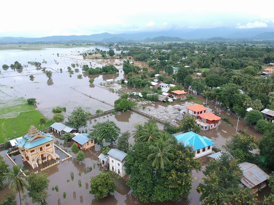 ရွမ္းျပည္ေတာင္ပိုင္း လင္းေခးတြင္ မုိးအဆက္မျပတ္ရြာသြန္း၍ ေရႀကီးေန