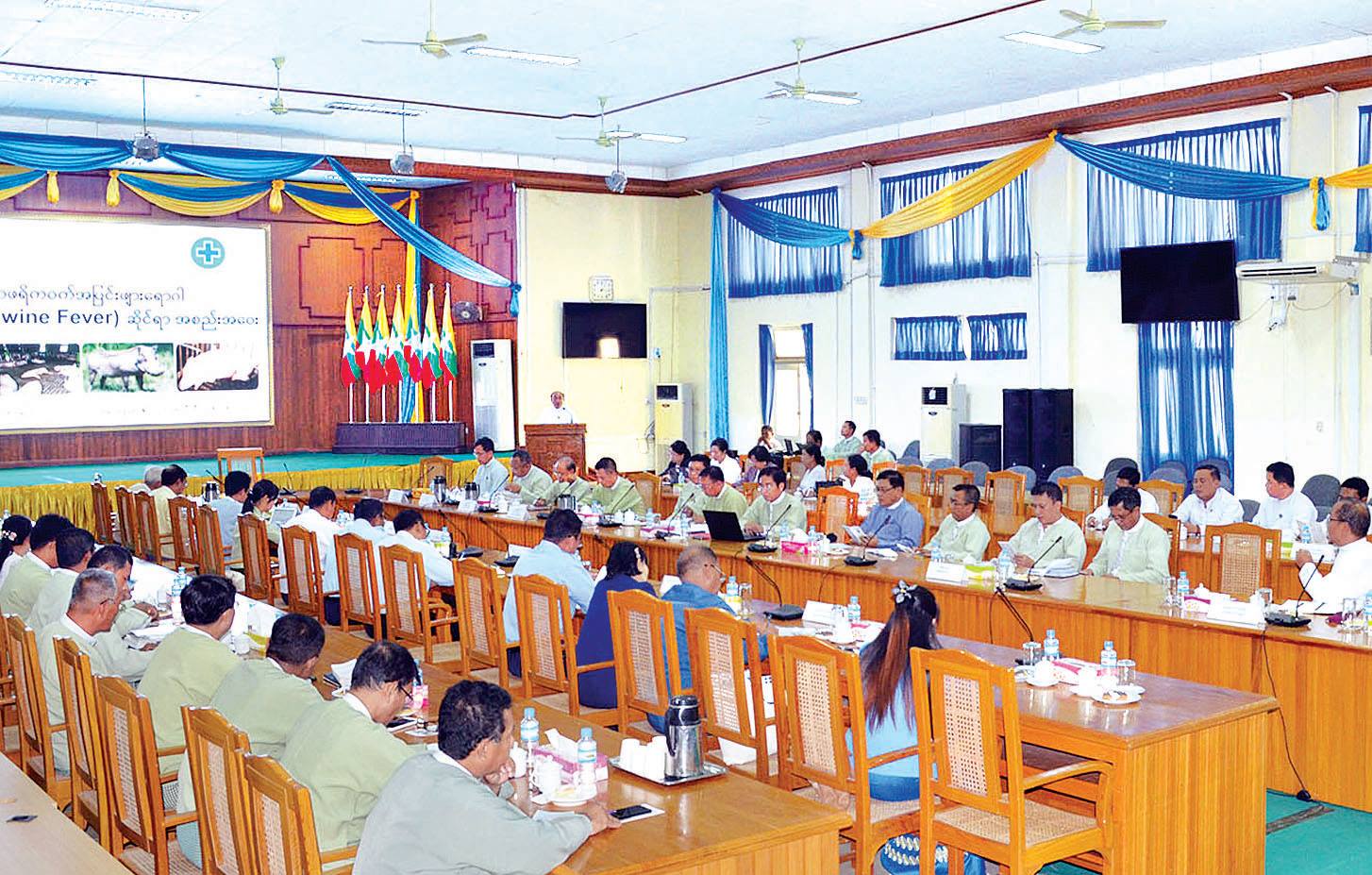 အာဖရိက၀က္အျပင္းဖ်ားေရာဂါ ျမန္မာႏိုင္ငံထဲ ကူးစက္မျပန္႔ပြားေအာင္ တားဆီးေဆာင္ရြက္ေန
