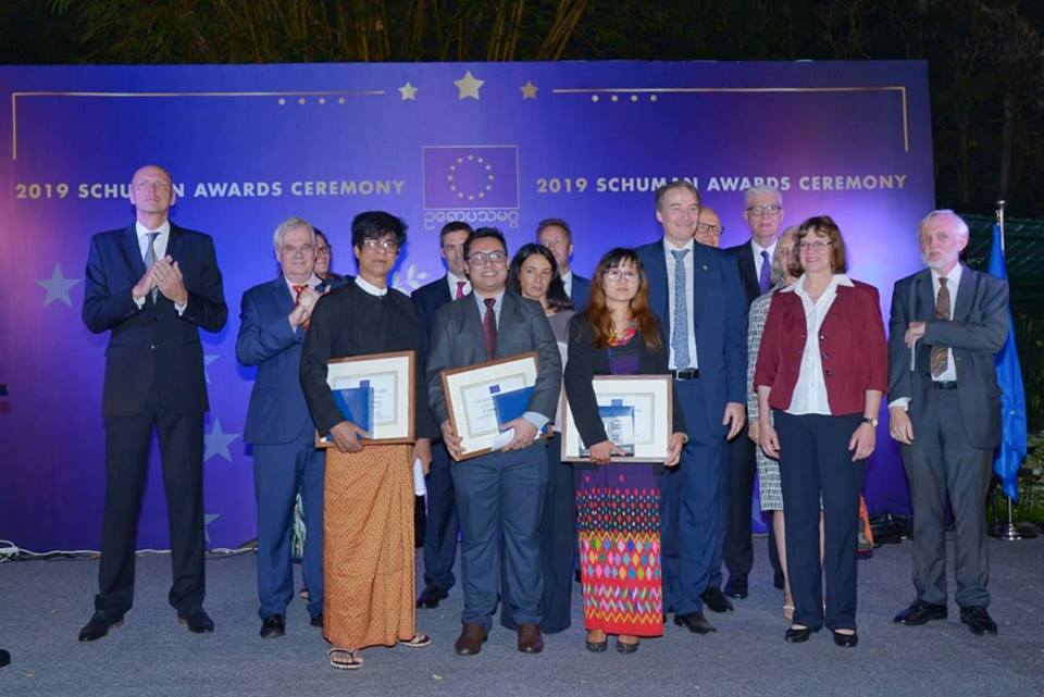 ျမန္မာျပည္တြင္း လူ႔အခြင့္အေရးလႈပ္ရွားသူ ၃ ဦးကို ဥေရာပသမဂၢက ဆုခ်ီးျမႇင့္