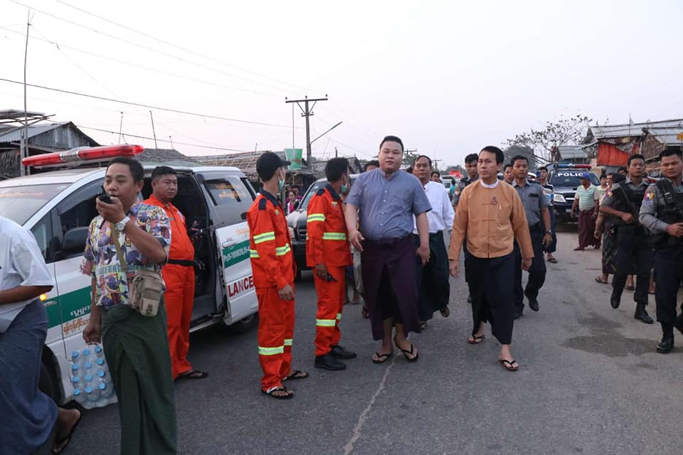 ဝန္ႀကီးခ်ဳပ္ ဦးၿဖိဳးမင္းသိန္း ေညာင္ရြာမီးေလာင္ကြၽမ္းမႈ သြားေရာက္စစ္ေဆးၾကည့္႐ႈ