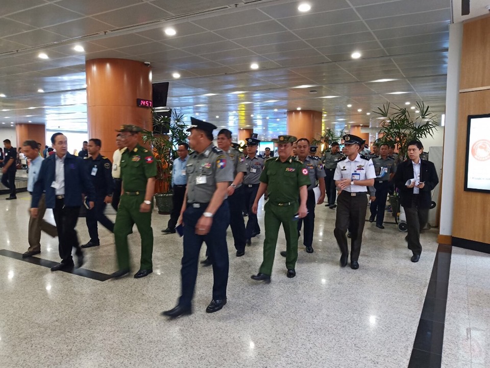 ျပည္ထဲေရးဒု၀န္ႀကီး ရန္ကုန္ေလဆိပ္လုံၿခံဳေရး စစ္ေဆး