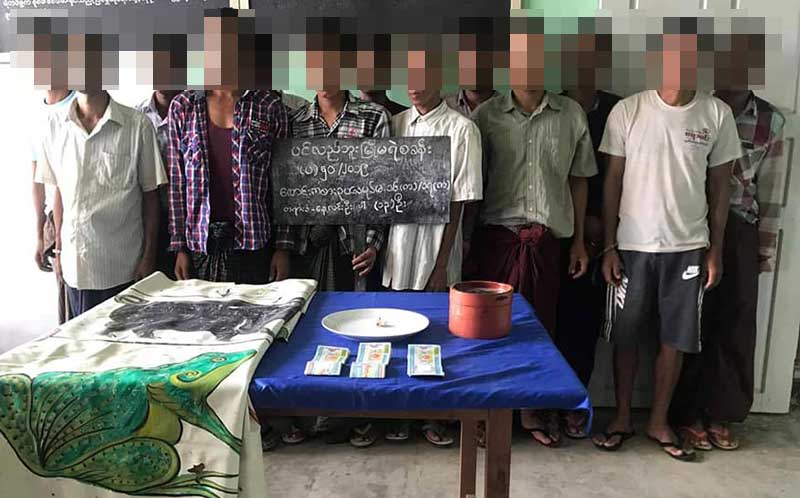 ပင္လည္ဘူးၿမဳိ႕နယ္တြင္ ဖဲ၀ိုင္းေလာင္းကစားသူ  ၁၃ ဦးကို ဖမ္းဆီး