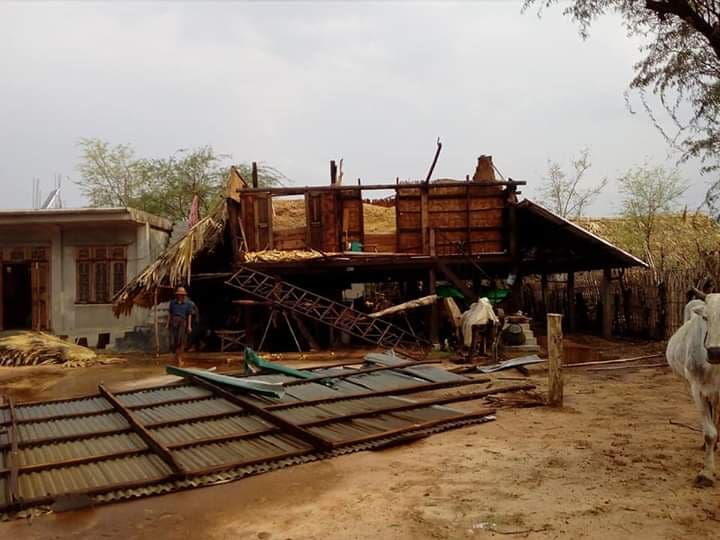 စစ္ကိုင္းတုိင္းတြင္ ေနအိမ္အေဆာက္အဦ ၂၃၀ ေက်ာ္ ေလေဘးသင့္