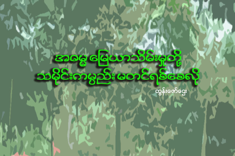 အဓမၼေျမယာသိမ္းမႈတို႔ သမိုင္းကမၸည္း မတင္ရစ္ေစလို