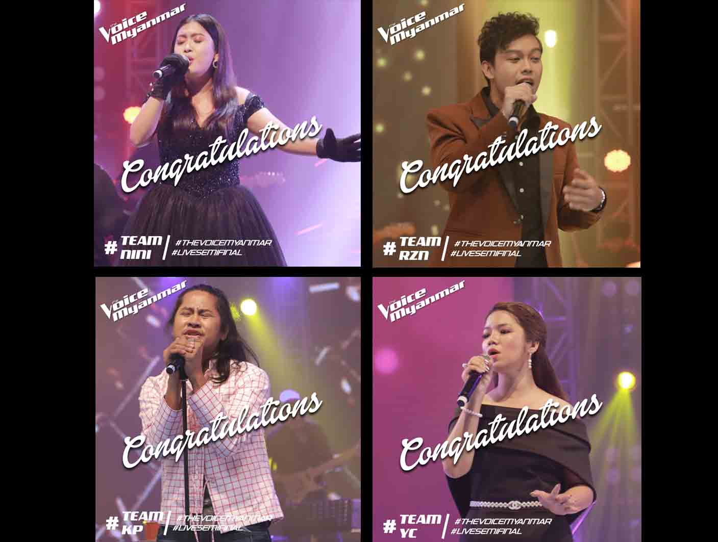 ႏိုဗန္ထူး၊ ေဟဇယ္လ္၊ Paul Austinနဲ႔  Melody Khong တို႔ေအာင္ပြဲခံခဲ့သည့္ The Voice Myanmar ဆီမီးဖိုင္နယ္ည